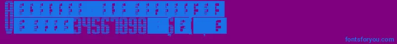 SupergunsHorizontal-fontti – siniset fontit violetilla taustalla