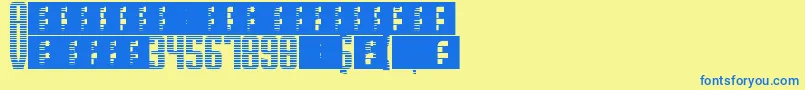 SupergunsHorizontal Font – Blue Fonts on Yellow Background