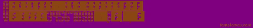 SupergunsHorizontal-fontti – ruskeat fontit violetilla taustalla