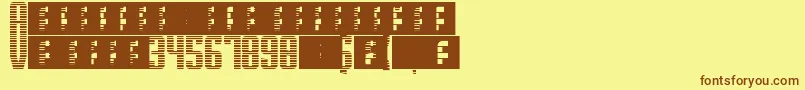SupergunsHorizontal Font – Brown Fonts on Yellow Background