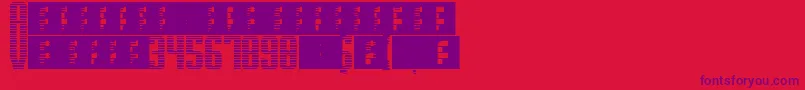 フォントSupergunsHorizontal – 赤い背景に紫のフォント
