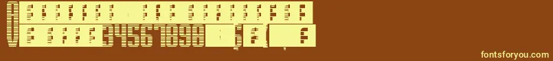 SupergunsHorizontal Font – Yellow Fonts on Brown Background