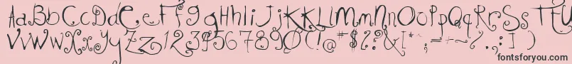 Kissmekissmekissme Font – Black Fonts on Pink Background