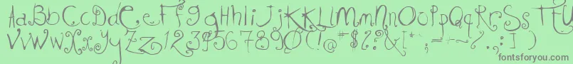 Kissmekissmekissme Font – Gray Fonts on Green Background