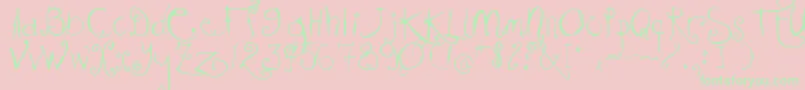 Kissmekissmekissme Font – Green Fonts on Pink Background