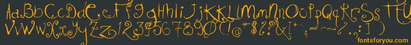 Kissmekissmekissme Font – Orange Fonts on Black Background