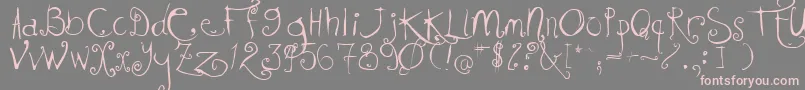 Fonte Kissmekissmekissme – fontes rosa em um fundo cinza