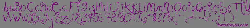 Kissmekissmekissme Font – Purple Fonts on Gray Background