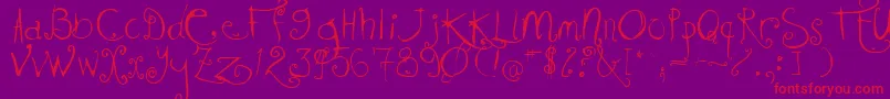 Kissmekissmekissme Font – Red Fonts on Purple Background