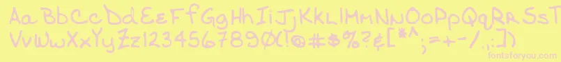 VanduynRegular-Schriftart – Rosa Schriften auf gelbem Hintergrund