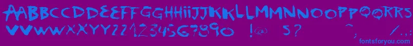 VtksScream Font – Blue Fonts on Purple Background