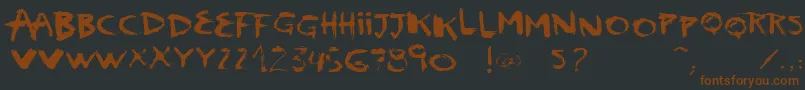 VtksScream-Schriftart – Braune Schriften auf schwarzem Hintergrund