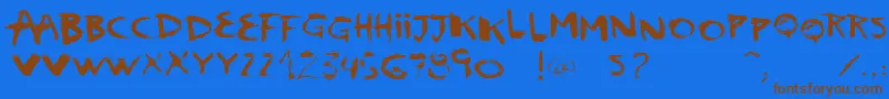 VtksScream Font – Brown Fonts on Blue Background