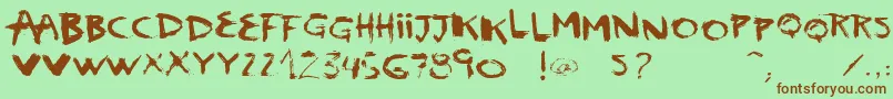 VtksScream Font – Brown Fonts on Green Background