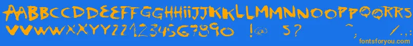 VtksScream Font – Orange Fonts on Blue Background