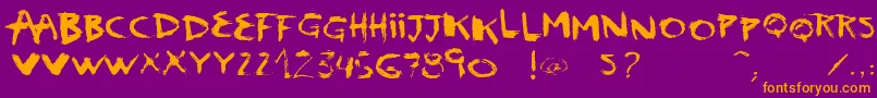 VtksScream Font – Orange Fonts on Purple Background