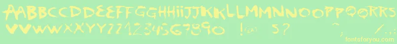 VtksScream Font – Yellow Fonts on Green Background