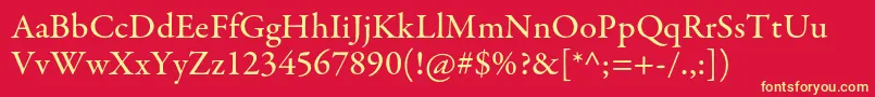 GaramondpremrproMed Font – Yellow Fonts on Red Background