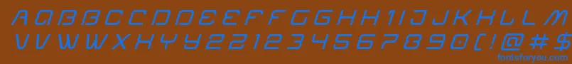 Шрифт Miraclemercurytitleital – синие шрифты на коричневом фоне
