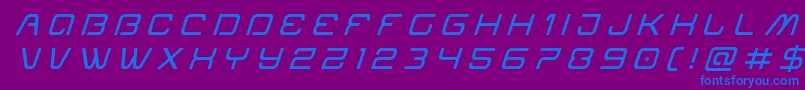 フォントMiraclemercurytitleital – 紫色の背景に青い文字
