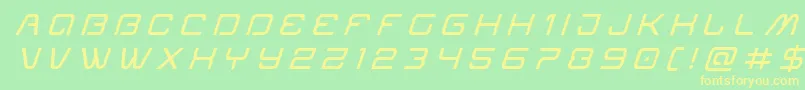 Шрифт Miraclemercurytitleital – жёлтые шрифты на зелёном фоне