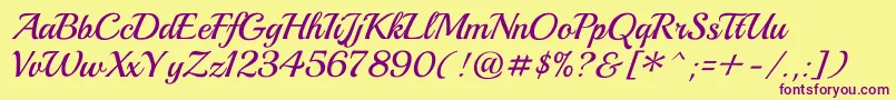 Playball Font – Purple Fonts on Yellow Background