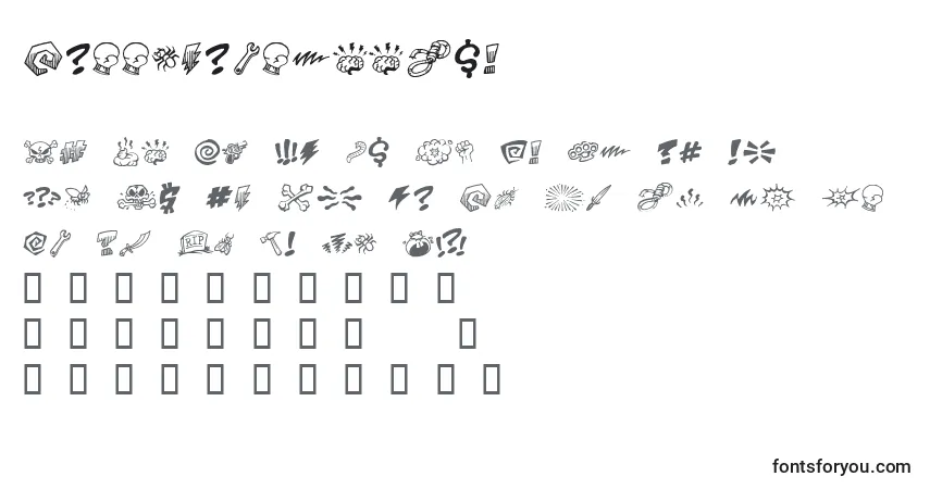 Schriftart PottymouthbbReg – Alphabet, Zahlen, spezielle Symbole