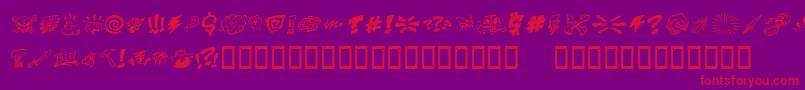 フォントPottymouthbbReg – 紫の背景に赤い文字