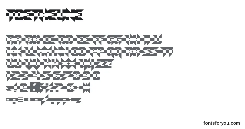 Schriftart ToeTheLine – Alphabet, Zahlen, spezielle Symbole