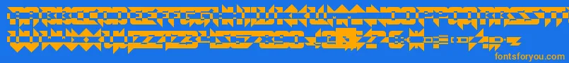 ToeTheLine Font – Orange Fonts on Blue Background