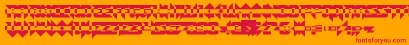 ToeTheLine Font – Red Fonts on Orange Background