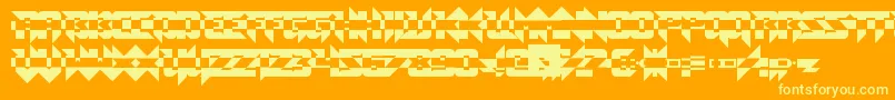 ToeTheLine Font – Yellow Fonts on Orange Background