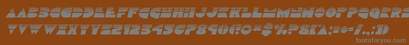 フォントDiscoduckhalfital – 茶色の背景に灰色の文字