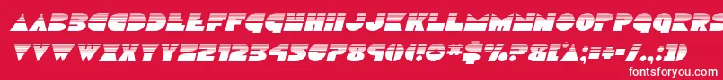 Discoduckhalfital-Schriftart – Weiße Schriften auf rotem Hintergrund