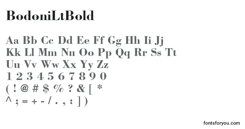 Schriftart BodoniLtBold – Alphabet, Zahlen, spezielle Symbole