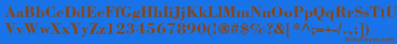 BodoniLtBold Font – Brown Fonts on Blue Background