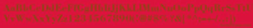 BodoniLtBold Font – Brown Fonts on Red Background