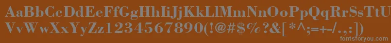 フォントBodoniLtBold – 茶色の背景に灰色の文字