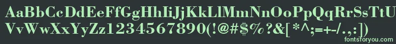 フォントBodoniLtBold – 黒い背景に緑の文字