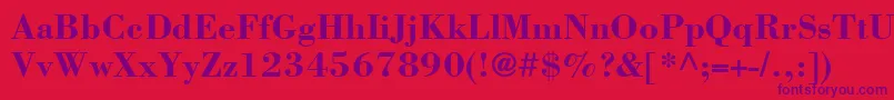 BodoniLtBold Font – Purple Fonts on Red Background