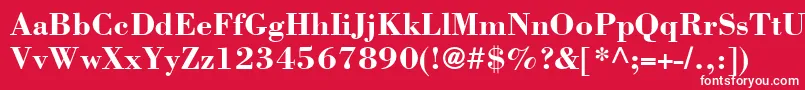 フォントBodoniLtBold – 赤い背景に白い文字