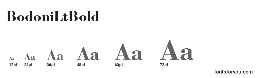 Размеры шрифта BodoniLtBold