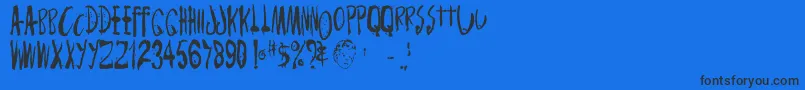 Monsterchild Font – Black Fonts on Blue Background