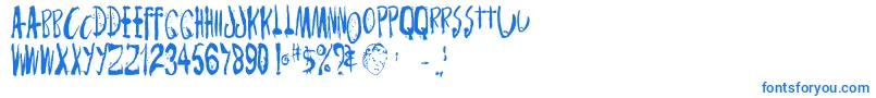 Monsterchild Font – Blue Fonts on White Background