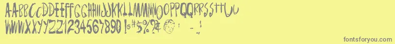 Monsterchild Font – Gray Fonts on Yellow Background