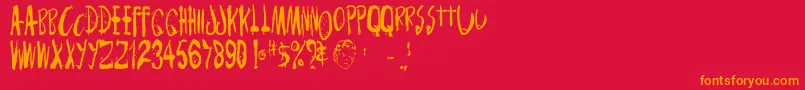 Monsterchild Font – Orange Fonts on Red Background