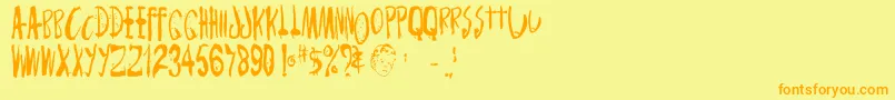 Monsterchild Font – Orange Fonts on Yellow Background