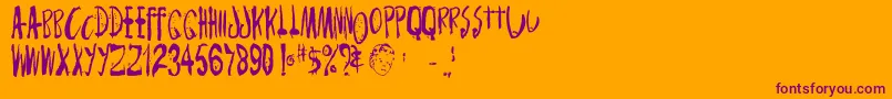 Monsterchild Font – Purple Fonts on Orange Background