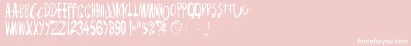 Monsterchild Font – White Fonts on Pink Background