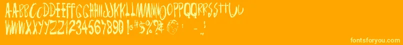 Monsterchild Font – Yellow Fonts on Orange Background